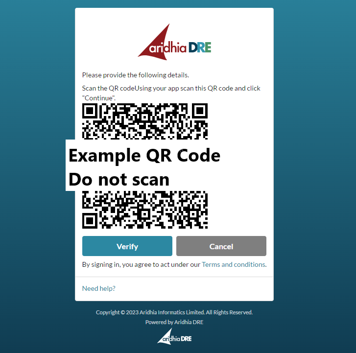 qr code for MFA authenticator setup